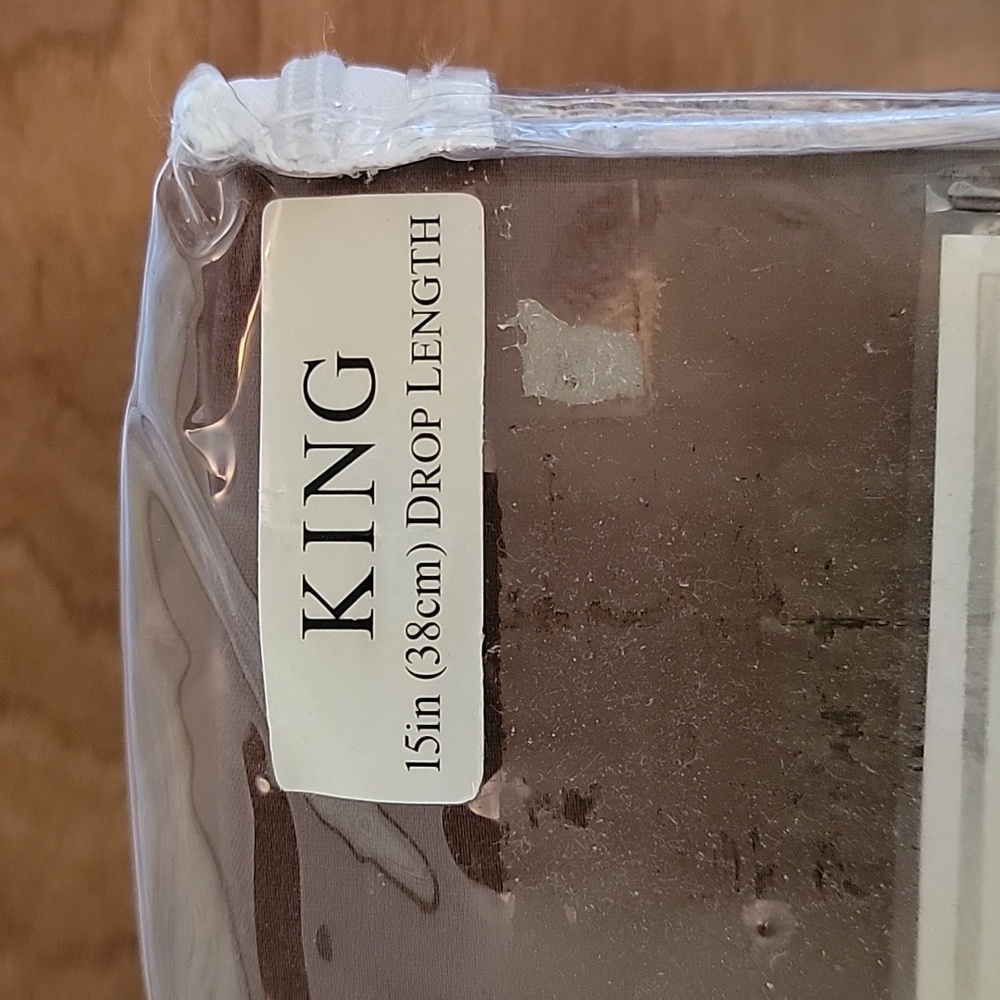Ultimate Luxury King Bedskirt New In Package Brown 100% Cotton 15" Drop Length - Picture 2 of 5